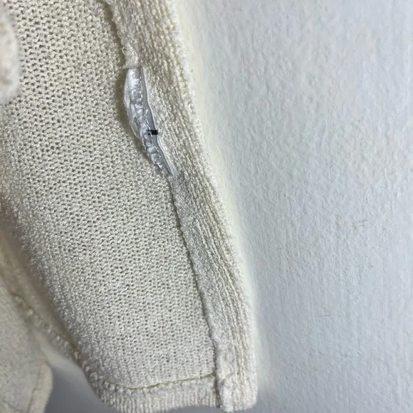 H&M Women’s Knit Boat Neck Poncho Top Off White Ties on the Side Size Large - Picture 4 of 8